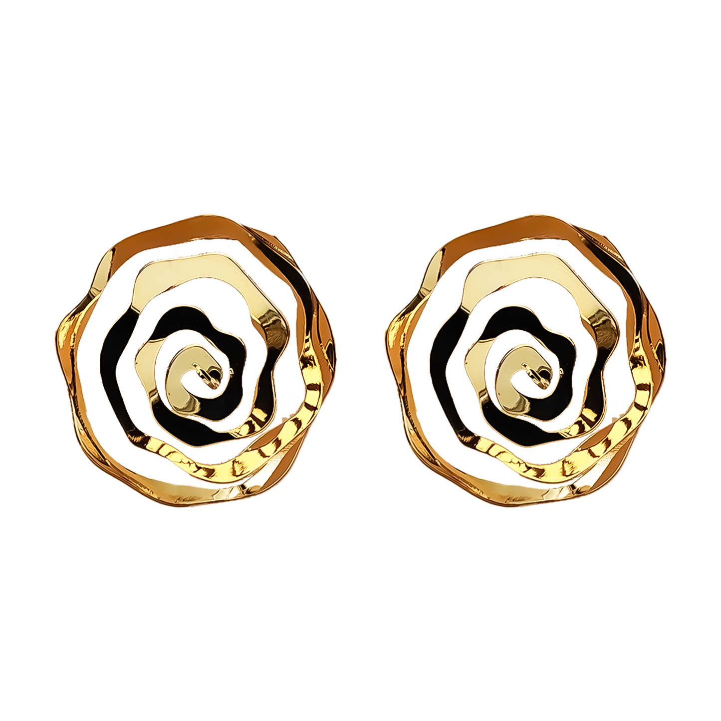 Golden Bloom Spiral Earrings
