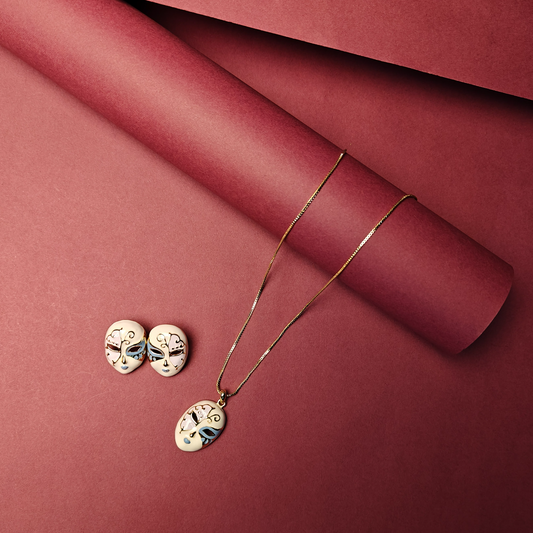 Mask Face Pendant Set
