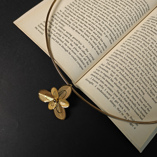 Floral Gold Statement Necklace