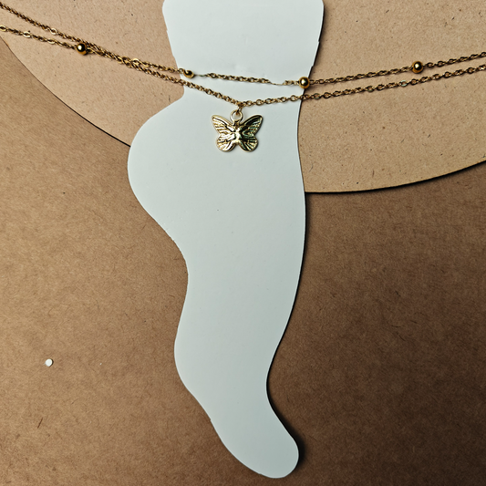 Golden Butterfly Charm Anklet