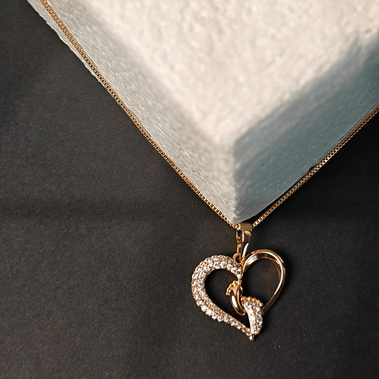 Heart Pendant Necklace with Cubic Zirconia