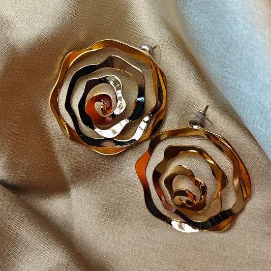 Golden Bloom Spiral Earrings