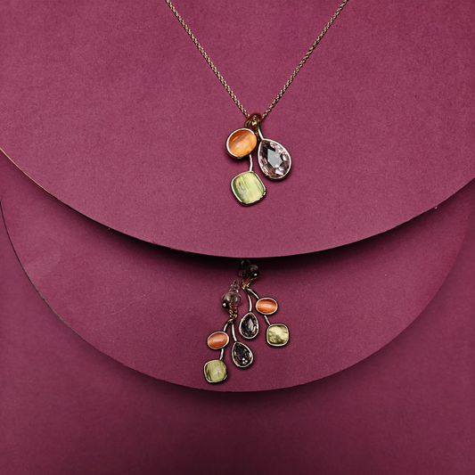 Aurora Gemstone Pendant Set