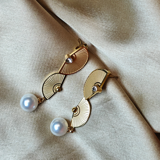 Art Deco Pearl Drop Earrings