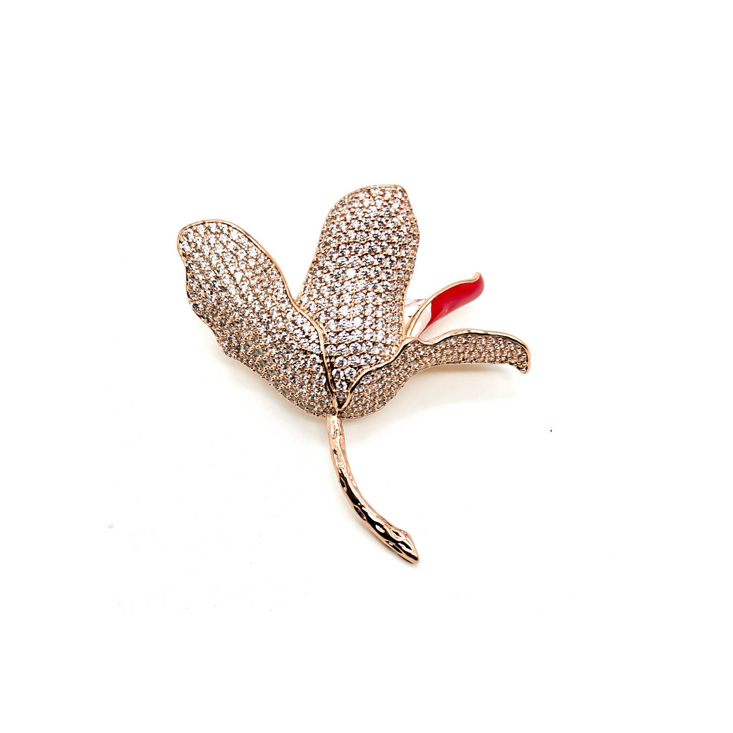 Rose Gold Orchid Bloom Brooch