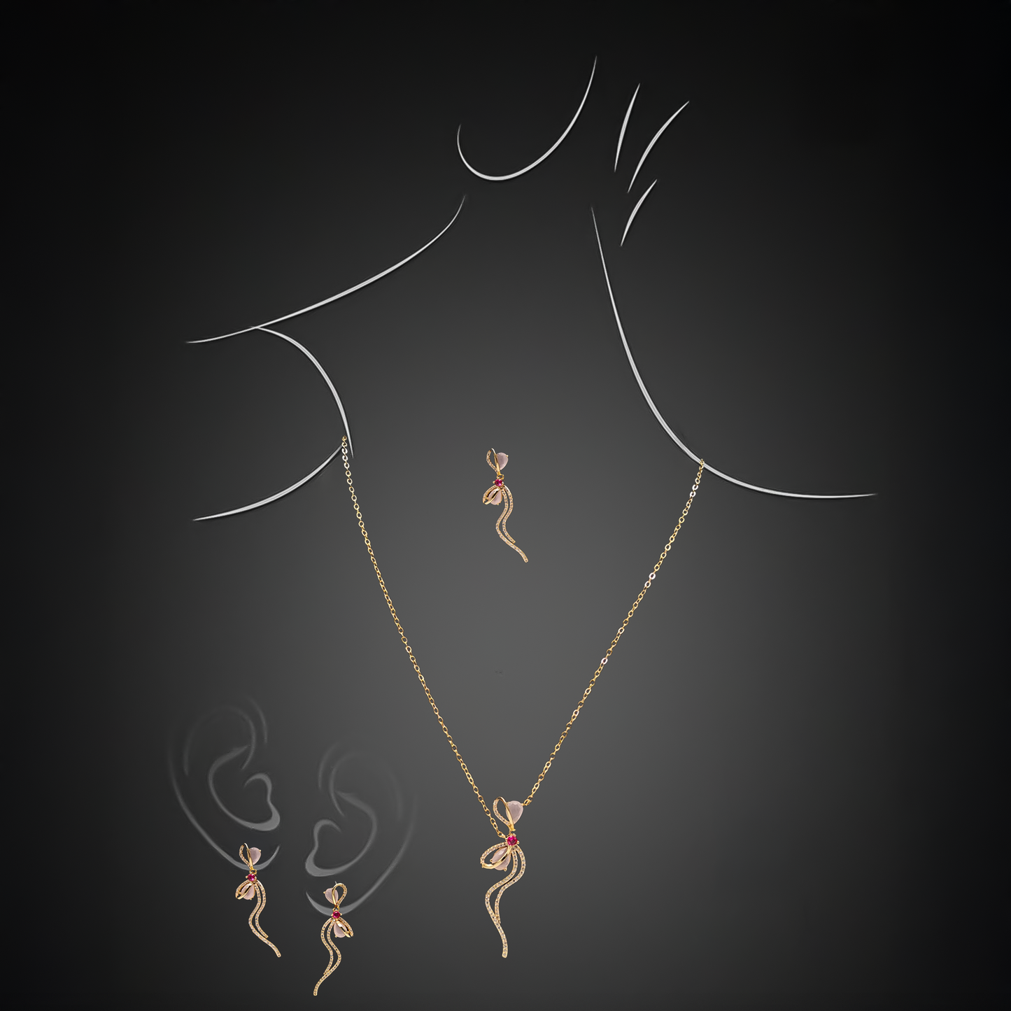 Twilight Bloom Pendant Set