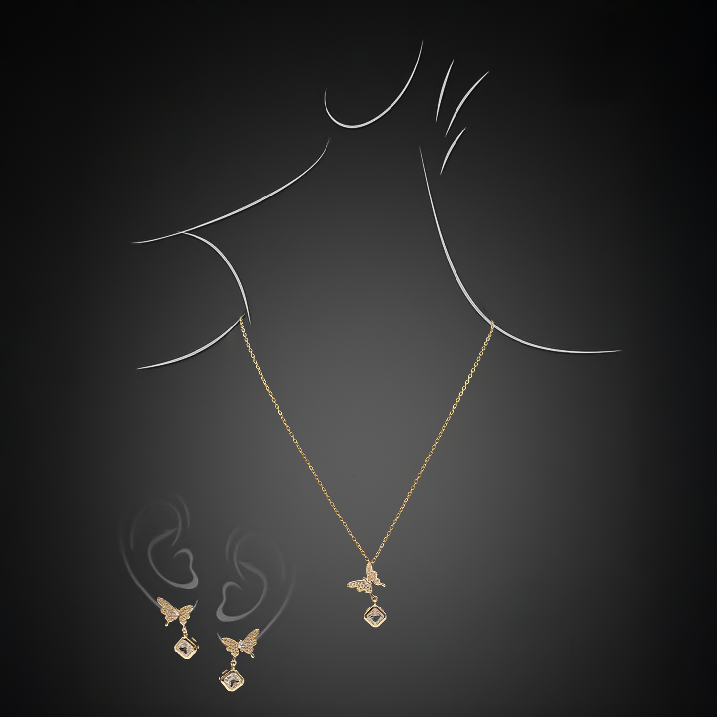 Bee Charm Pendant Set