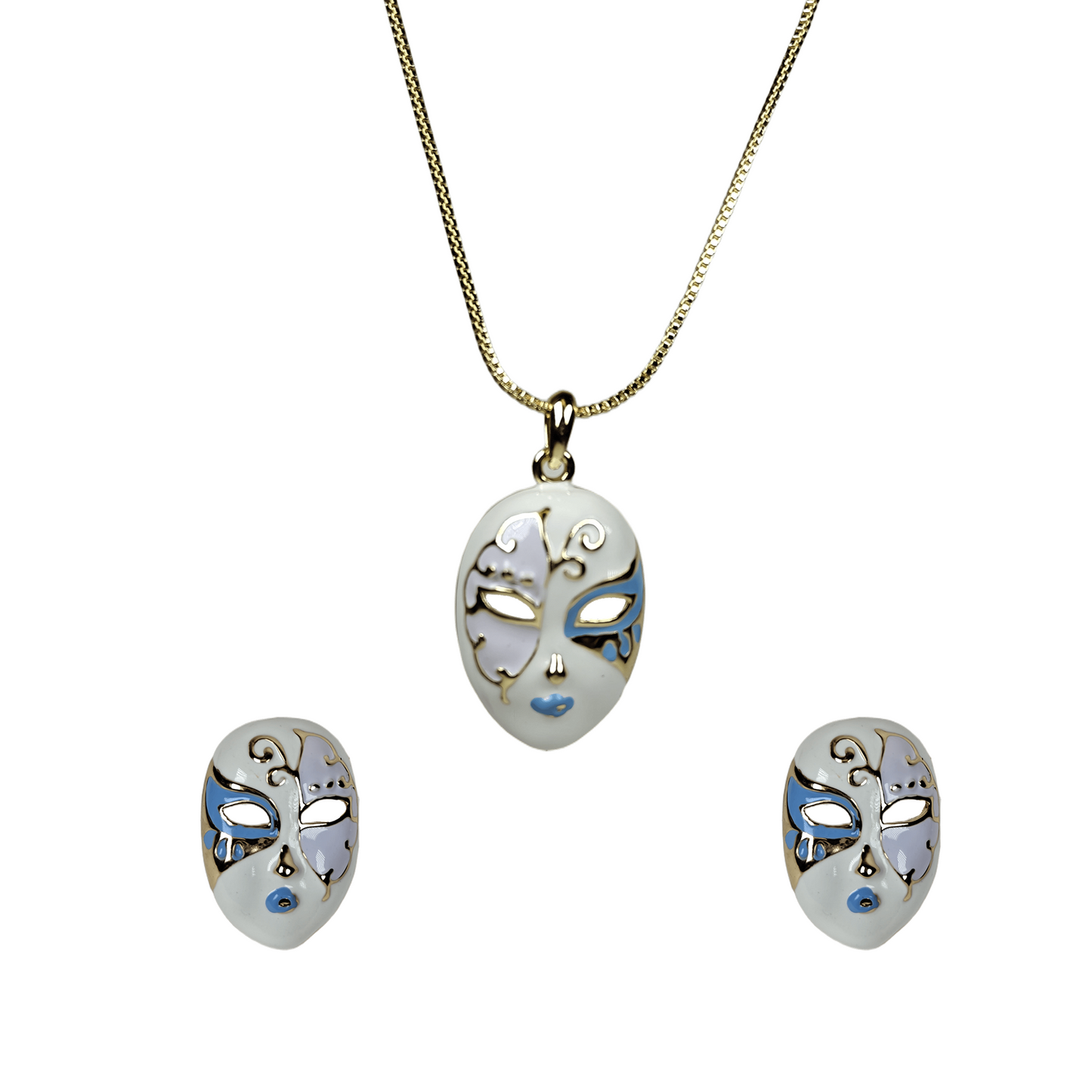 Mask Face Pendant Set