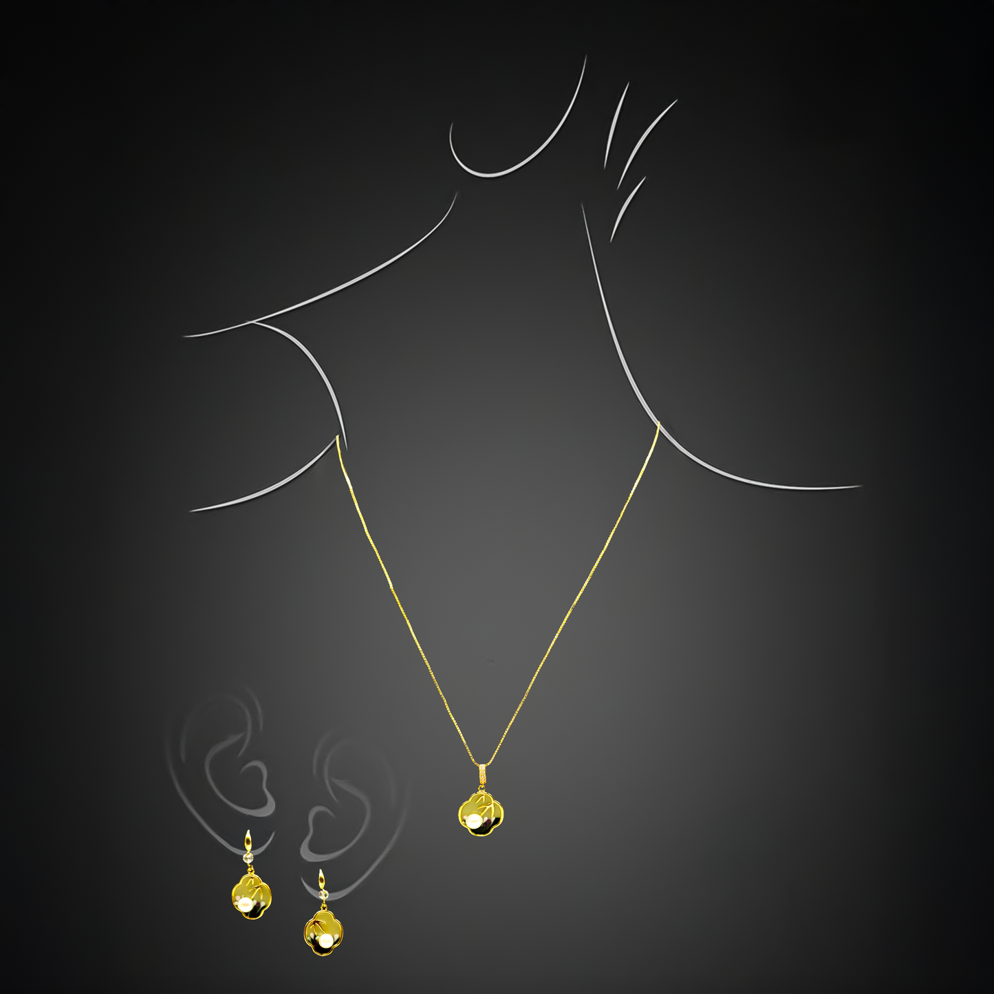 Lotus Bloom Pearl Jewelry Set