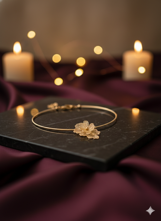 Elegant Gold Floral Choker Necklace | Delicate Filigree Design | Gaurangi Fine Jewelry