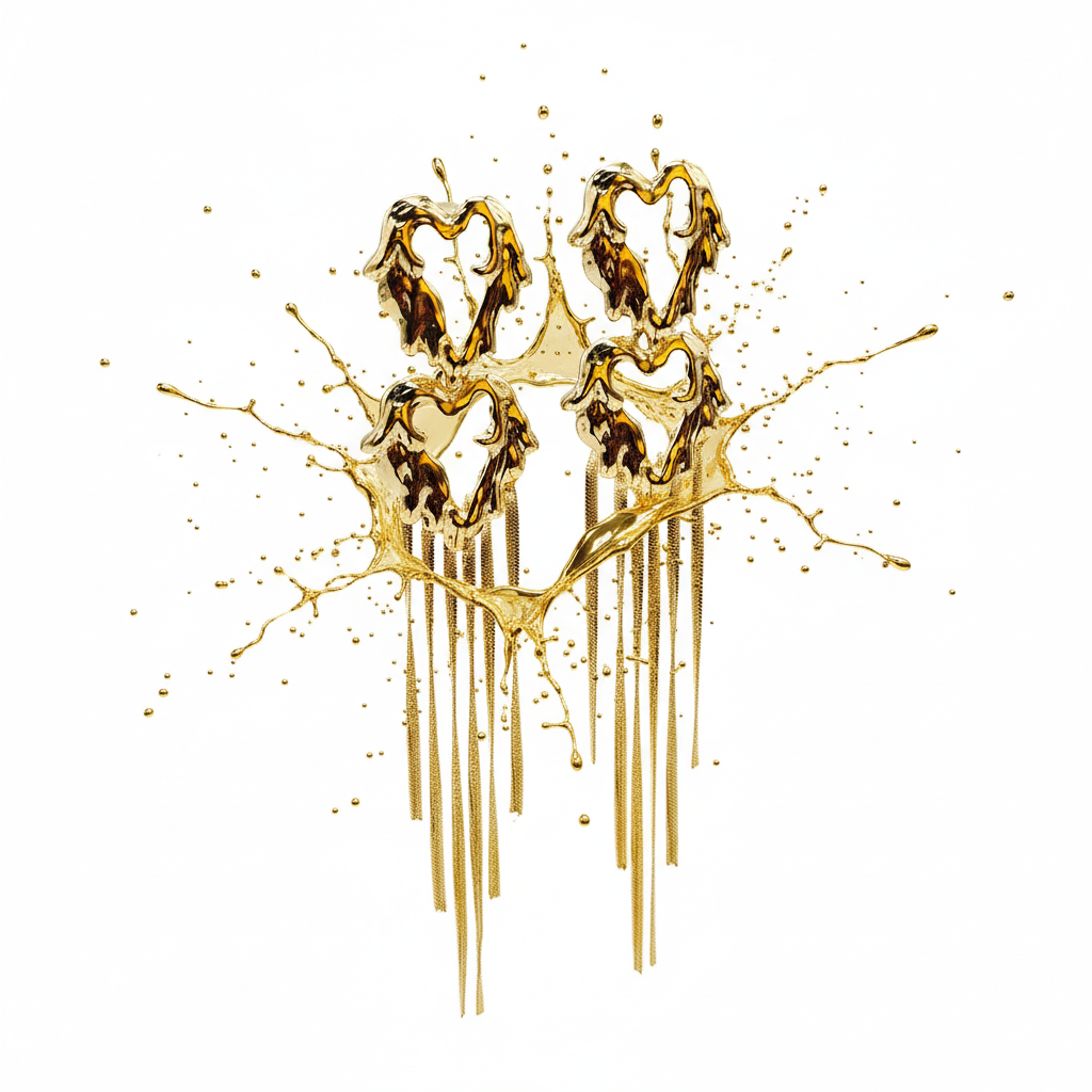 Gaurangi Radiant Gold-Plated Heart Dangler Earrings | Modern Long Tassel Statement Earrings for Women