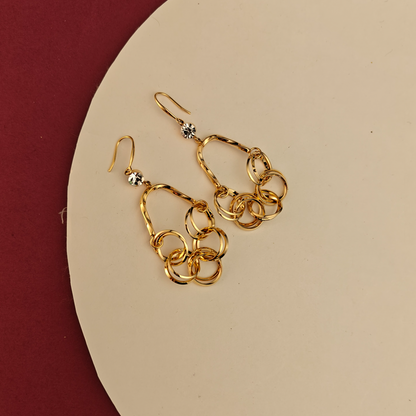 Statement Gold Link Dangle Earrings – Modern Chain Drop Earrings for Women