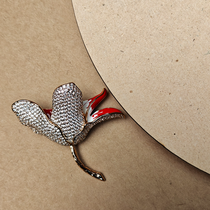 Rose Gold Orchid Bloom Brooch