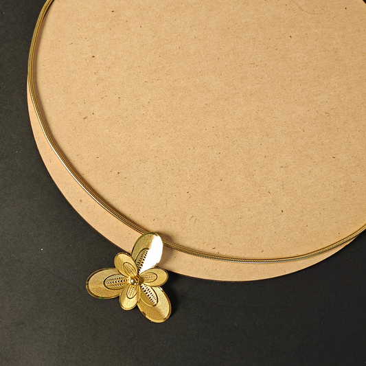 Floral Gold Statement Necklace