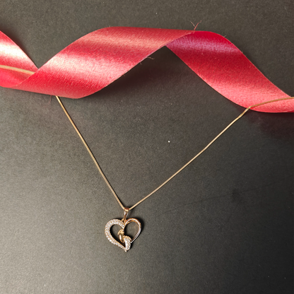 Heart Pendant Necklace with Cubic Zirconia