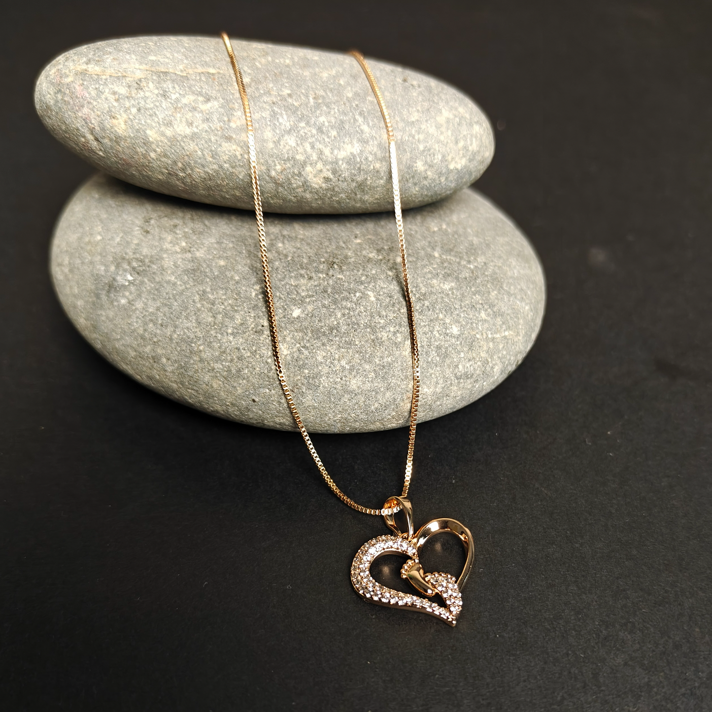 Heart Pendant Necklace with Cubic Zirconia