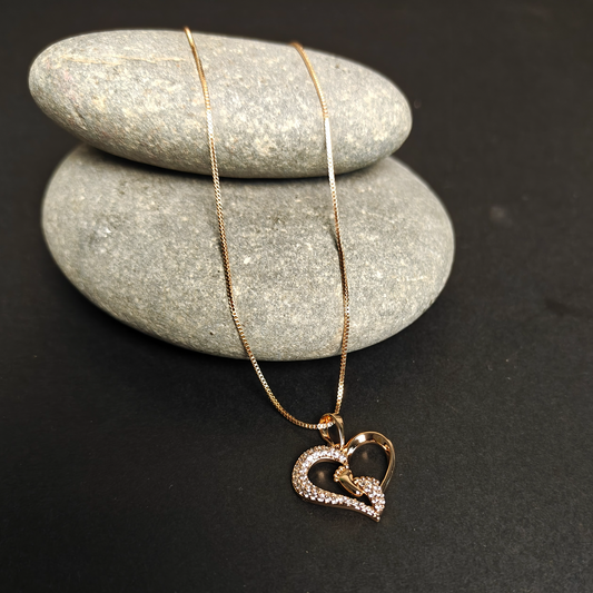 Heart Pendant Necklace with Cubic Zirconia