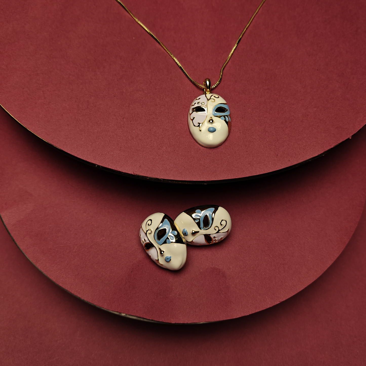 Mask Face Pendant Set
