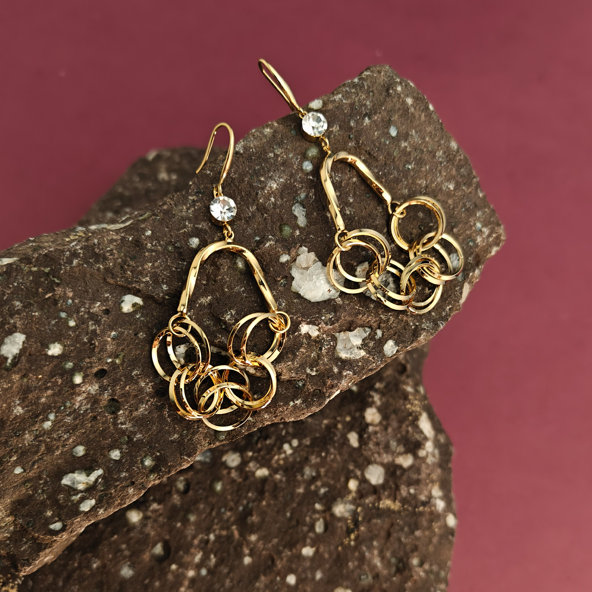 Statement Gold Link Dangle Earrings – Modern Chain Drop Earrings for Women