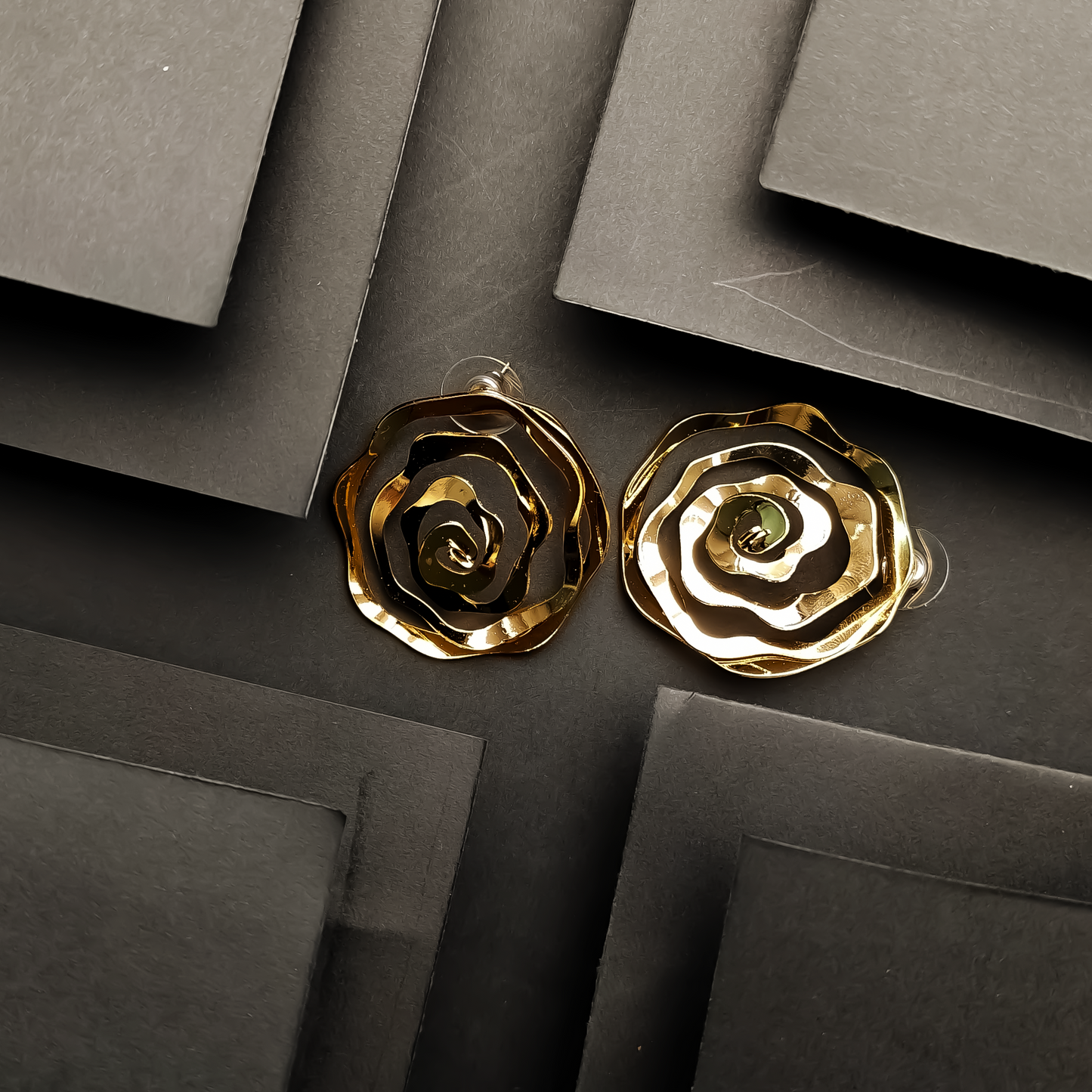 Golden Bloom Spiral Earrings