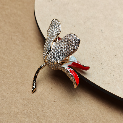 Rose Gold Orchid Bloom Brooch