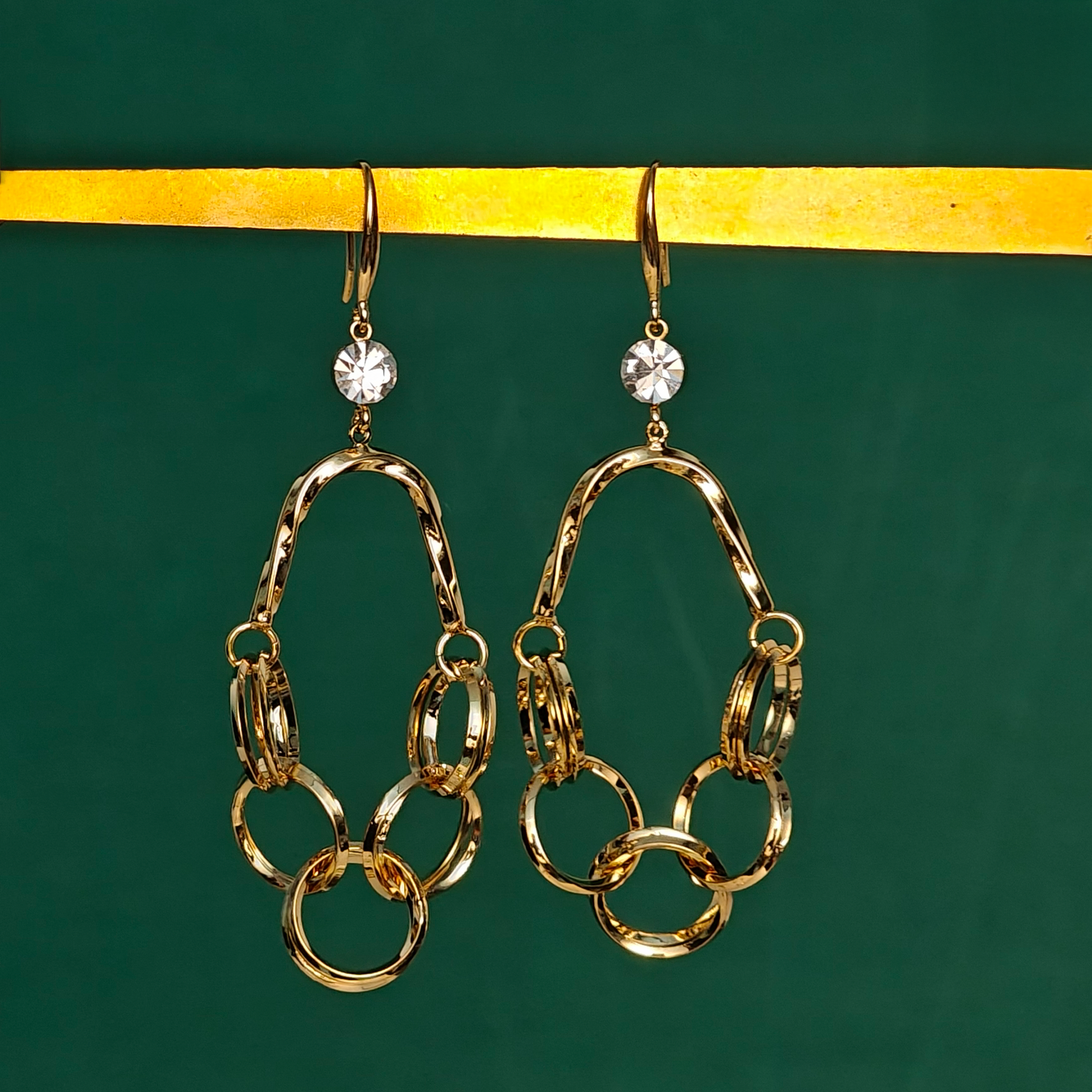 Statement Gold Link Dangle Earrings – Modern Chain Drop Earrings for Women