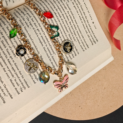 Butterfly Charm Chain for Women | Trendy Crystal & Enamel Charms |