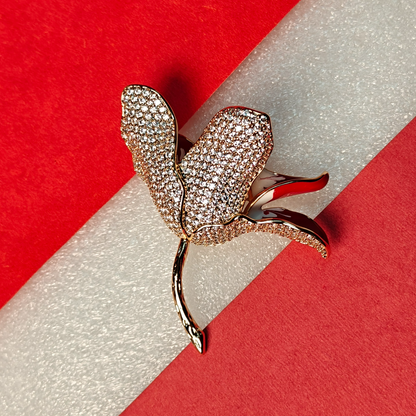 Rose Gold Orchid Bloom Brooch