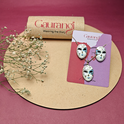 Mask Face Pendant Set