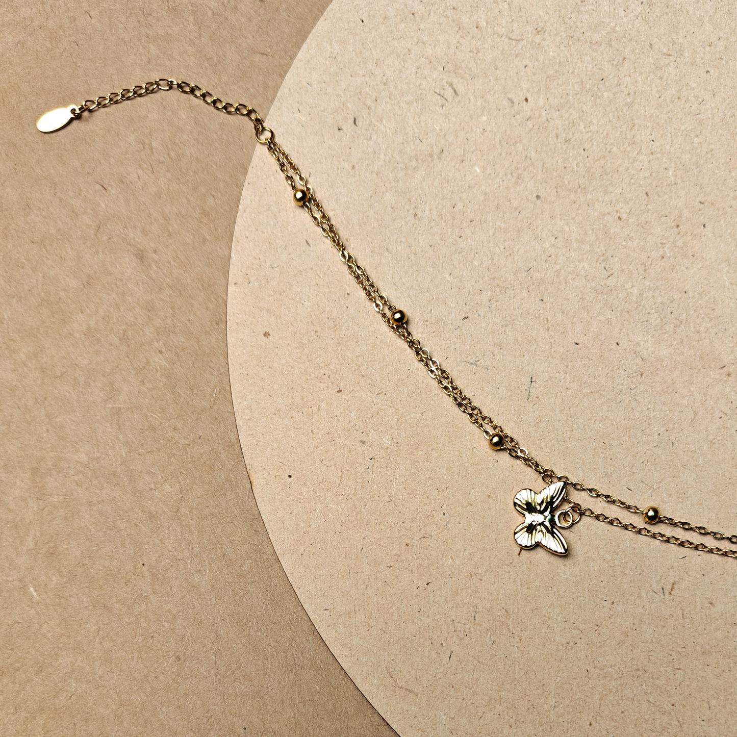 Golden Butterfly Charm Anklet