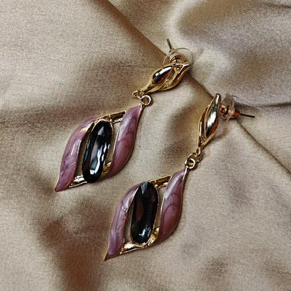 Twisted Gold Noir Drop Earrings