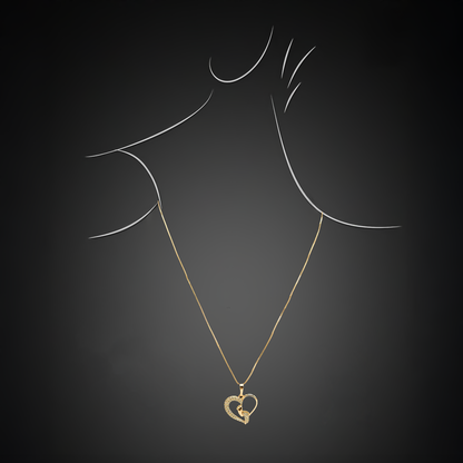 Heart Pendant Necklace with Cubic Zirconia