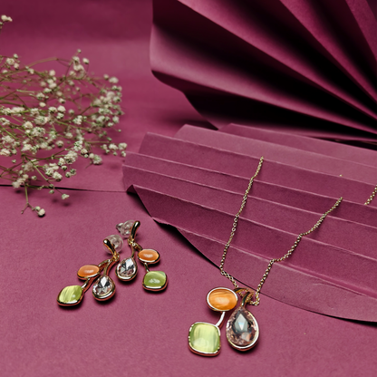 Aurora Gemstone Pendant Set