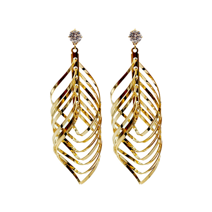 Gaurangi Luxe Twisted Layered Gold-Plated Statement Earrings | Lightweight Party & Festive Wear Jewelry