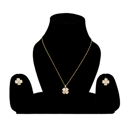 Blossom Clover Pendant & Stud Set