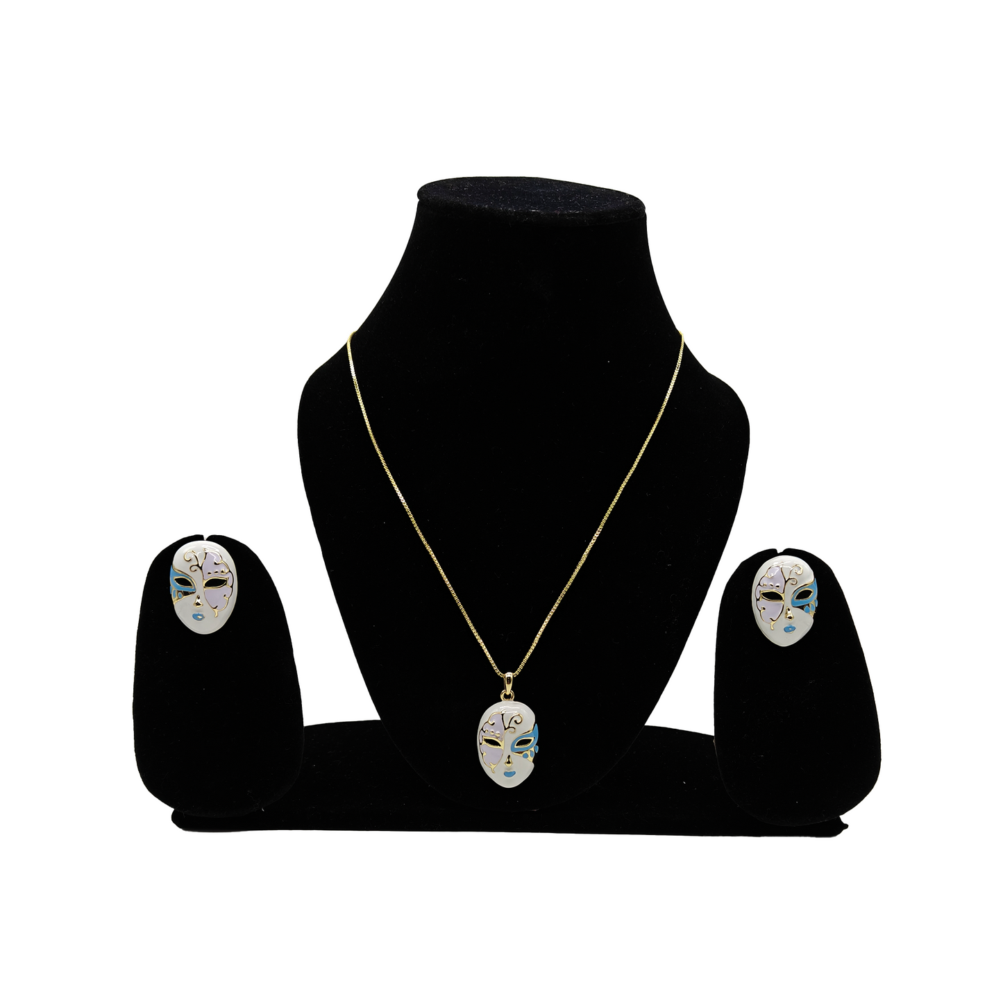 Mask Face Pendant Set