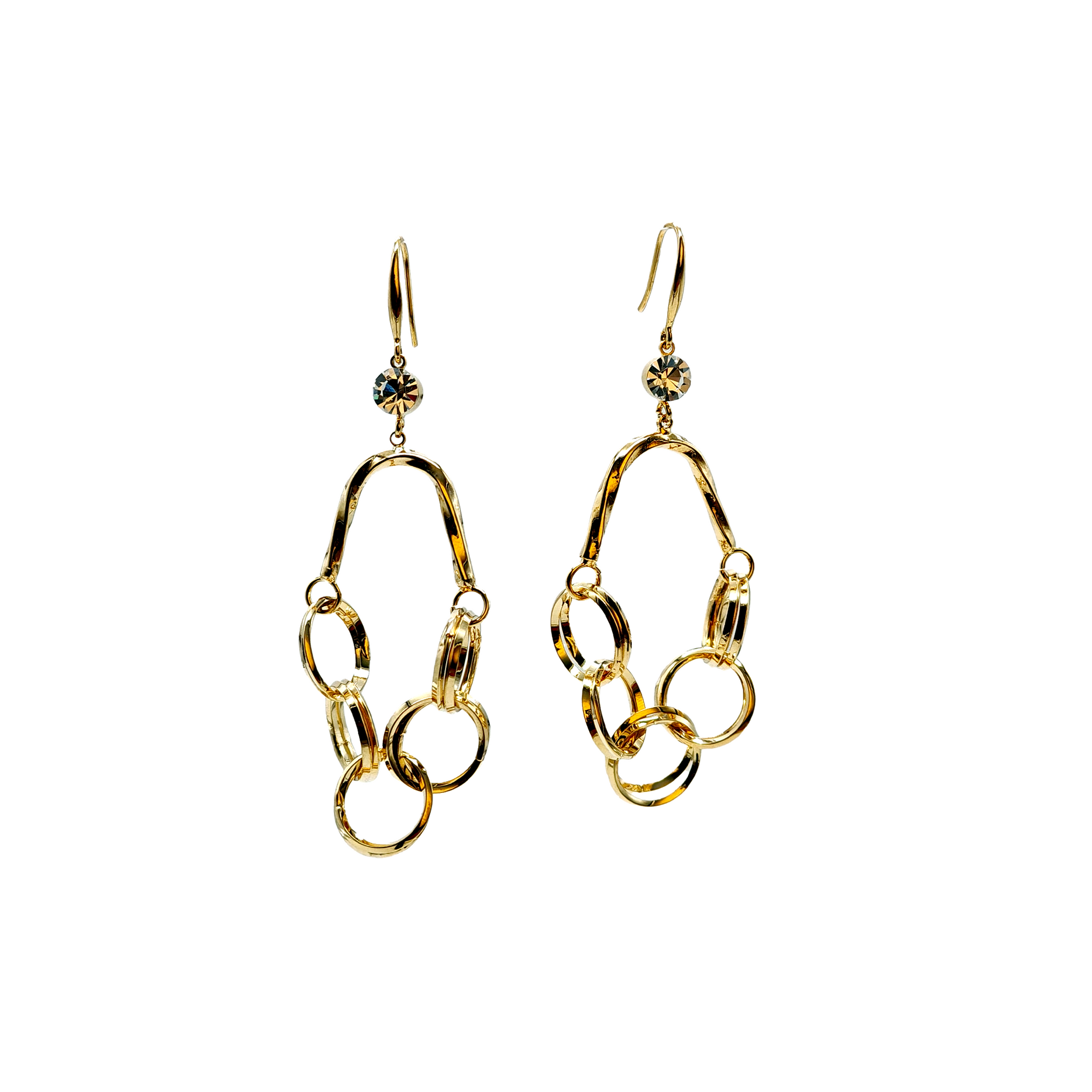Statement Gold Link Dangle Earrings – Modern Chain Drop Earrings for Women