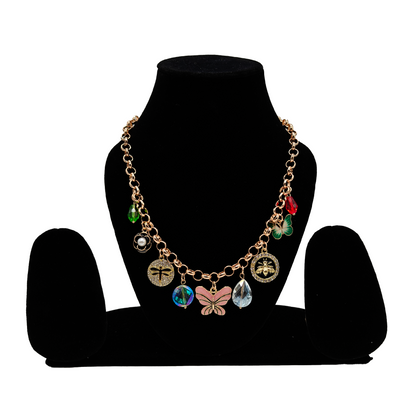 Butterfly Charm Chain for Women | Trendy Crystal & Enamel Charms |