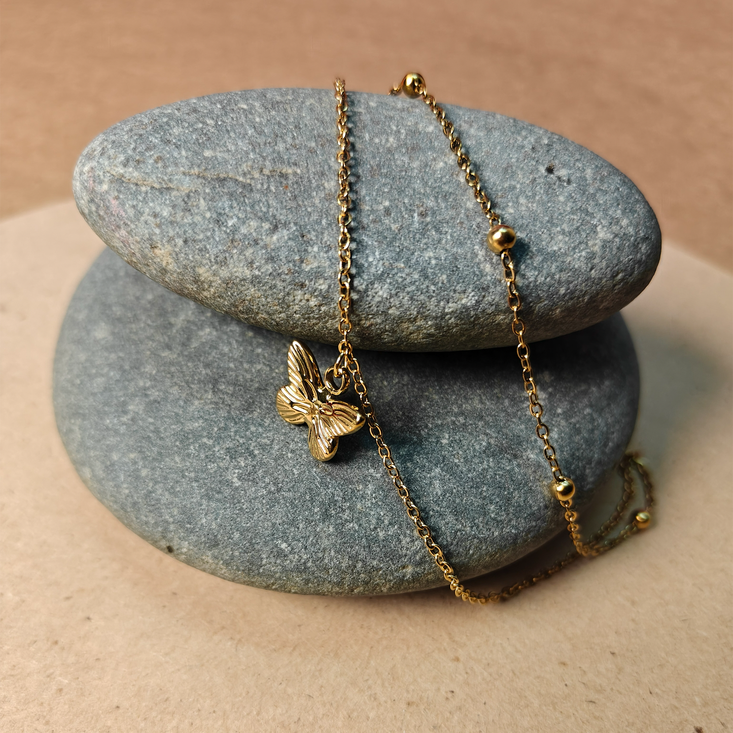 Golden Butterfly Charm Anklet