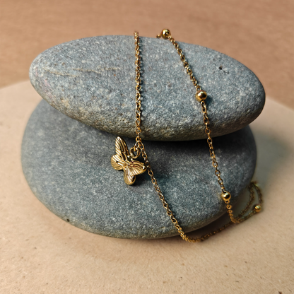 Golden Butterfly Charm Anklet