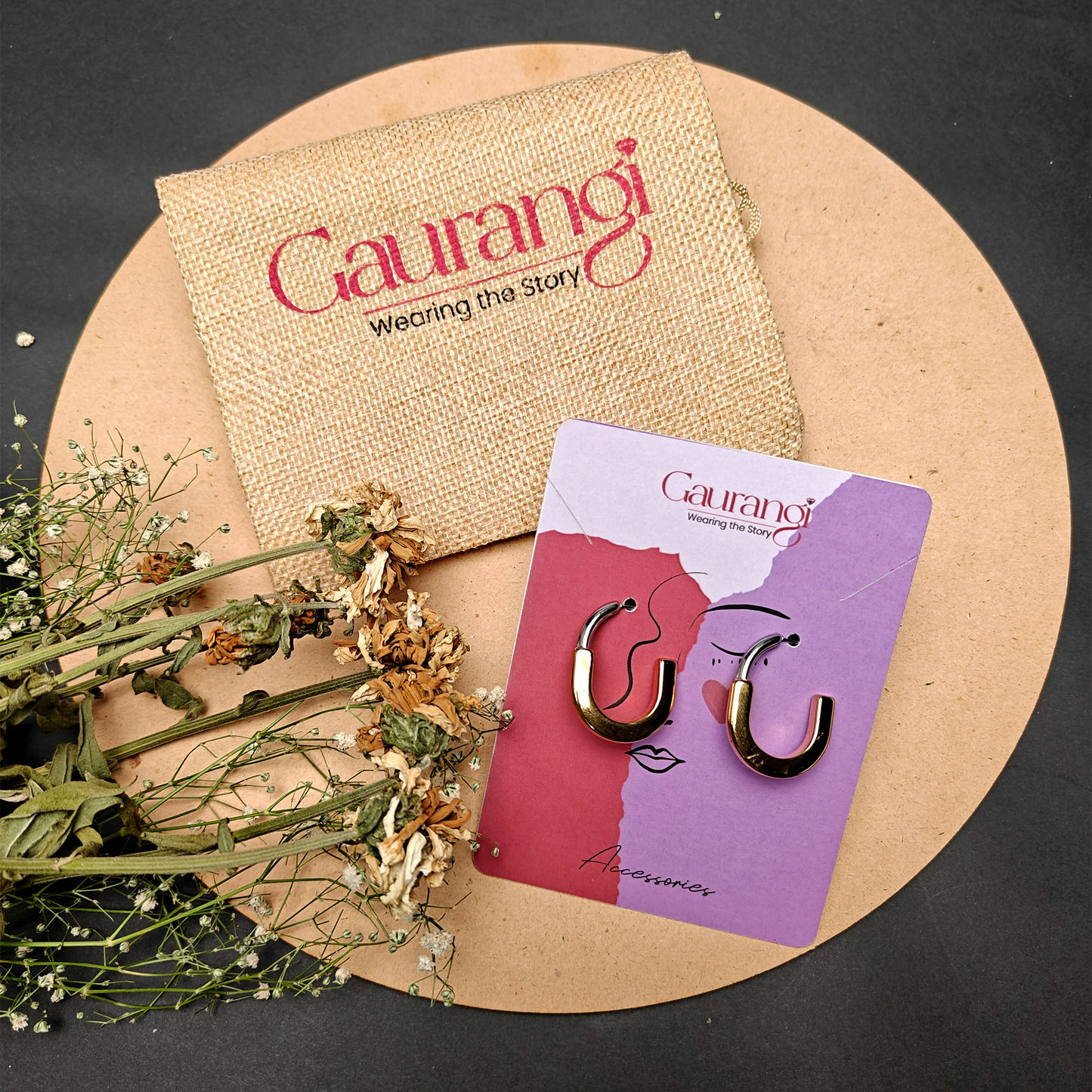 Two-Tone Chunky Hoop Earrings