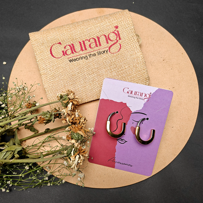 Two-Tone Chunky Hoop Earrings