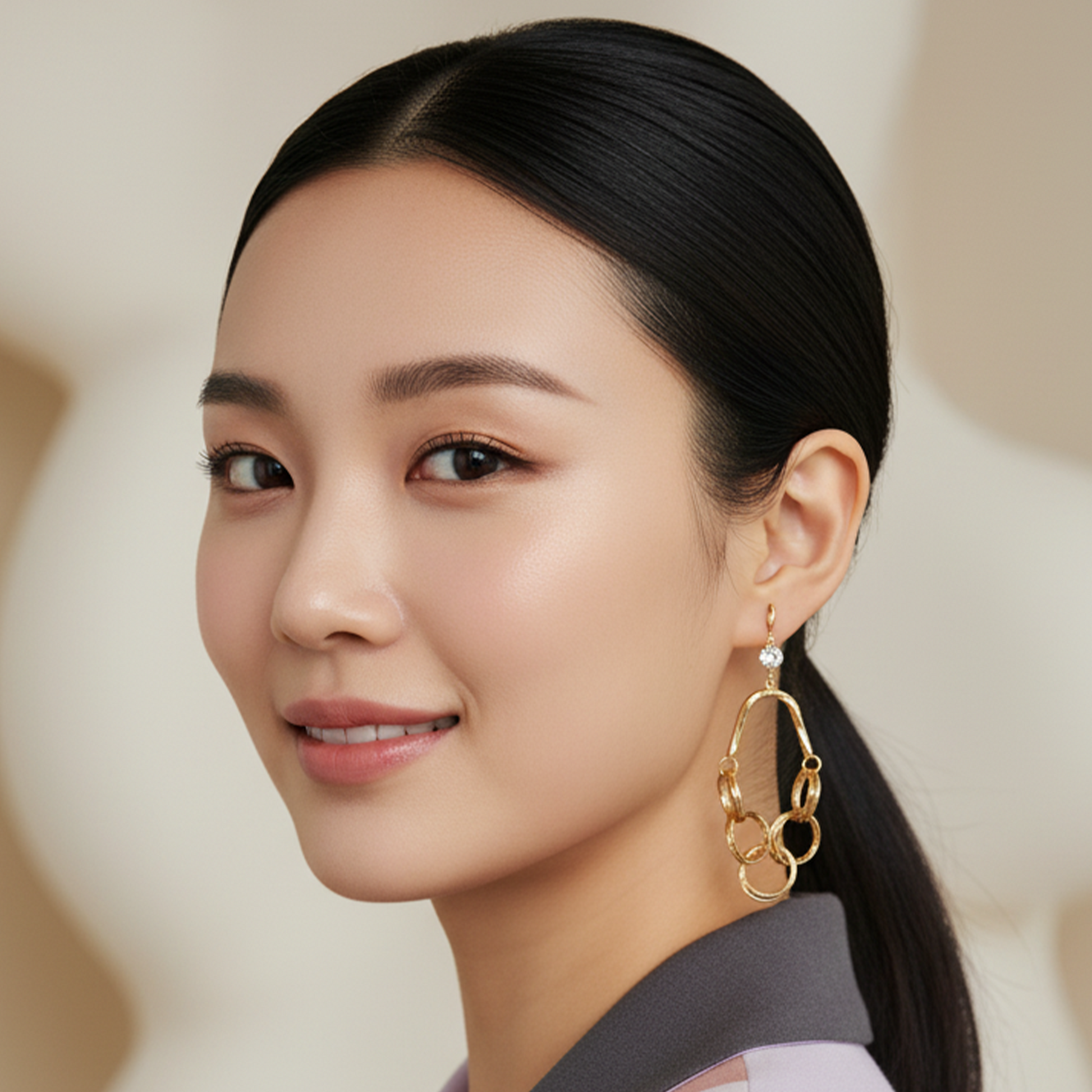 Statement Gold Link Dangle Earrings – Modern Chain Drop Earrings for Women