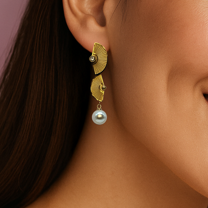 Art Deco Pearl Drop Earrings
