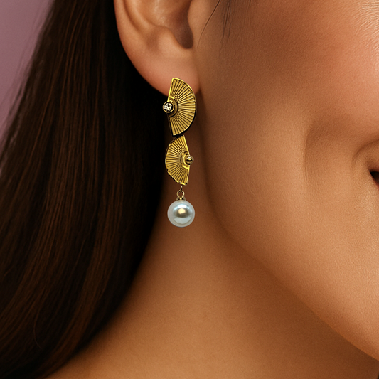 Art Deco Pearl Drop Earrings