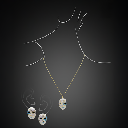 Mask Face Pendant Set