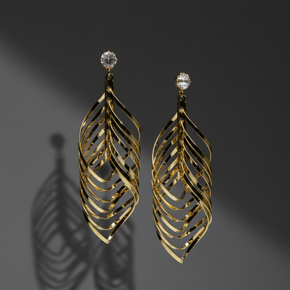 Gaurangi Luxe Twisted Layered Gold-Plated Statement Earrings | Lightweight Party & Festive Wear Jewelry