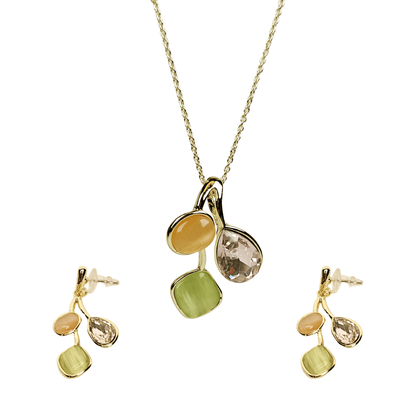 Aurora Gemstone Pendant Set