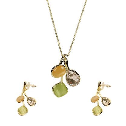 Aurora Gemstone Pendant Set