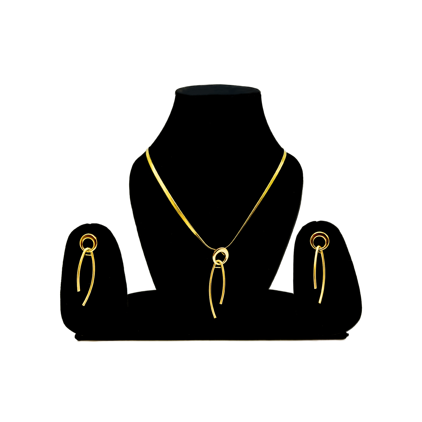 Golden Loop Knot Pendant Set